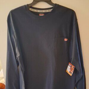 Men's Wrangler work wear shirt Navy Long sleeve 3Xl NWT